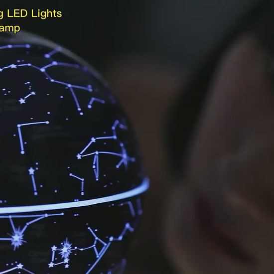 Product feature video showcasing the Galactic Orb's rotating star projection, color-changing modes, and ambient lighting effects in action.