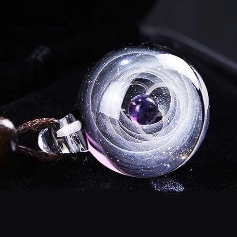 Void Collection - Violet Star Pendant, capturing the mysterious and radiant energy of a rare celestial violet star suspended in the cosmos.